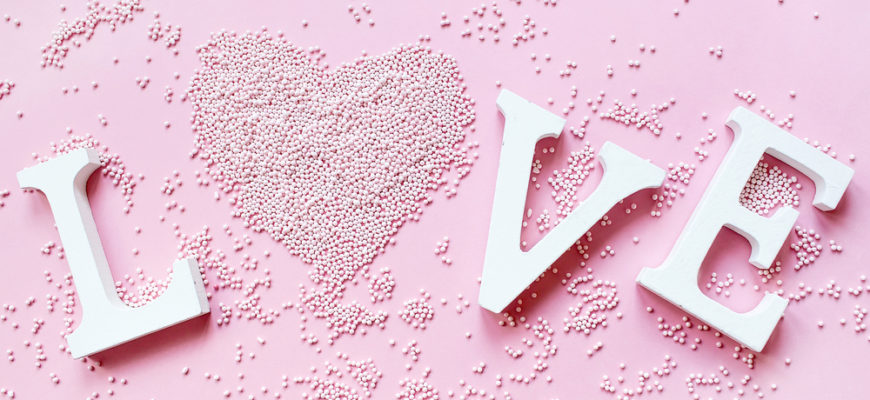 Banner.the,Word,Love,In,White,Letters,On,A,Trendy,Pink